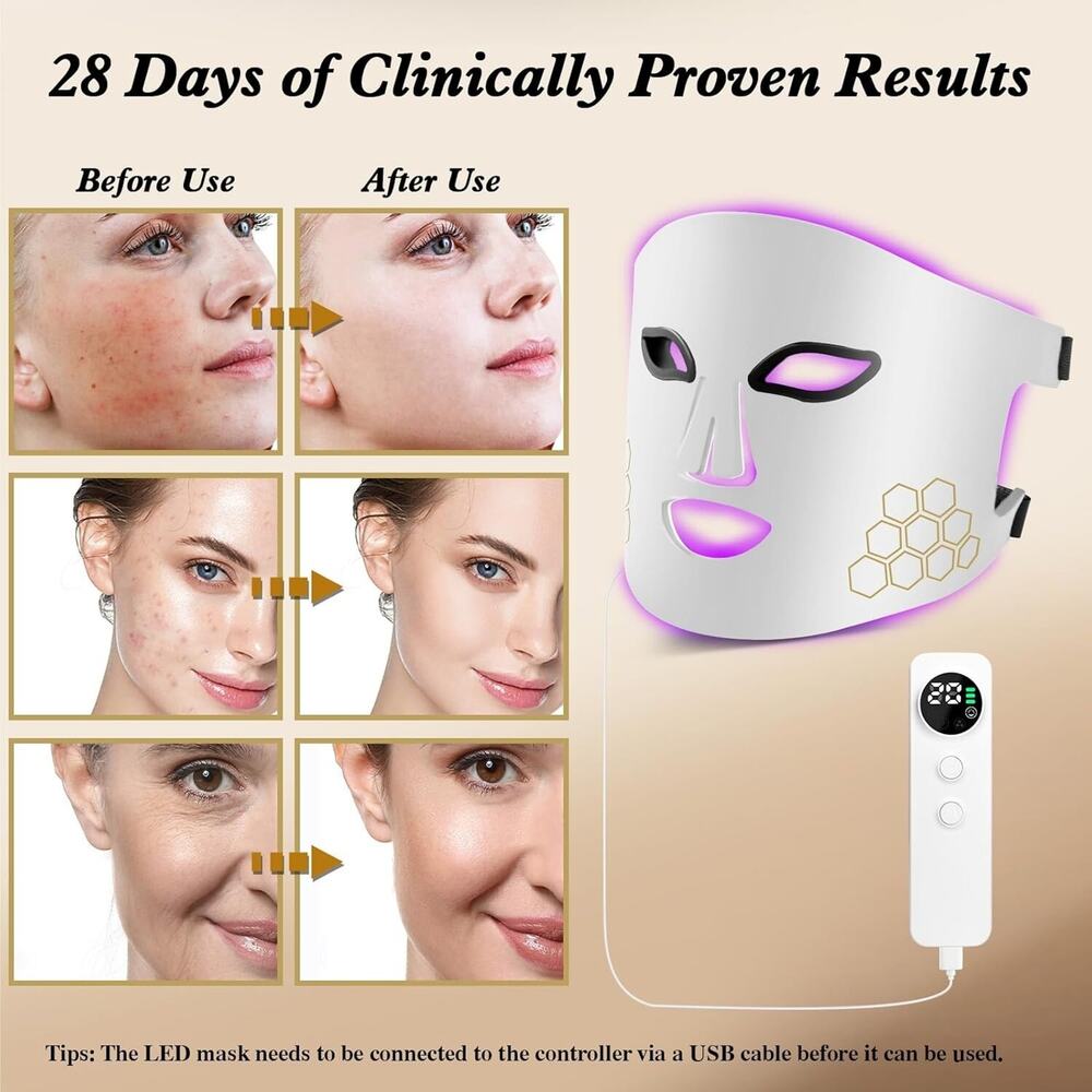 Red Light Therapy for Face, Infrared LED Face Mask Light Therapy 4 Light Wave‎ - Picture 4 of 13
